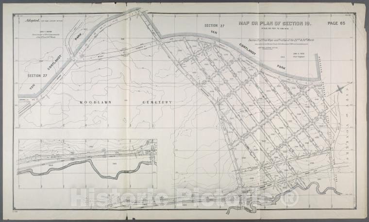 Historic Map - 1892 Bronx (New York, N.Y.), Map Or Plan Of Section 19. Jerome Ave, E. 233Rd Street, Mount Vernon Ave, E. 239Th Street, Vireo Ave And Webster Ave. - Vintage Wall Art