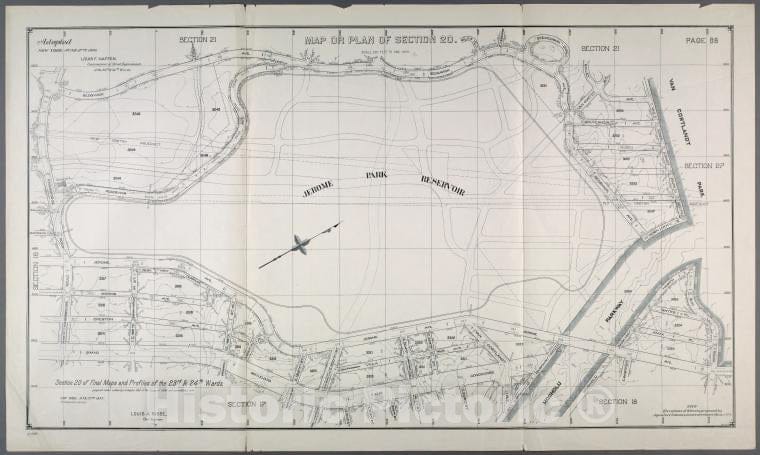 Historic 1892 Map - Map Or Plan Of Section 20. [Bounded By Sedgwick Avenue, Gun Hill Road, Jerome Avenue And Kingsbridge Road.] - Bronx (New York, N.Y.) - Vintage Wall Art