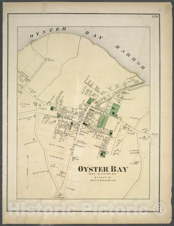 Historic Map - 1873 Long Island, New York, (N.Y.), Oyster Bay, Town Of Oyster Bay. - Vintage Wall Art