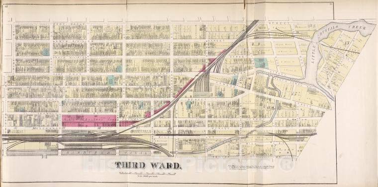 Historic 1872 Map - Third Ward. - Buffalo (N.Y.Atlas Of The City Of Buffalo, Erie Co, New York - Vintage Wall Art