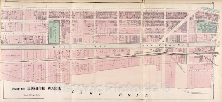 Historic 1872 Map - Part Of Eighth Ward. - Buffalo (N.Y.Atlas Of The City Of Buffalo, Erie Co, New York - Vintage Wall Art