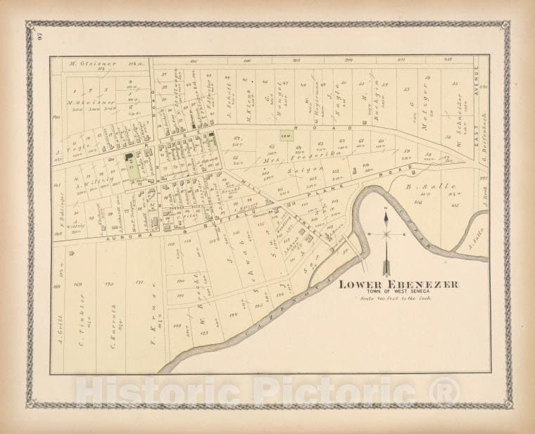 Historic 1880 Map - Lower Ebenezer [Village] - Erie County (N.Y.) - New York (State) - Erie County Atlases Of The United States - Atlas Of Erie County, New York. - Vintage Wall Art