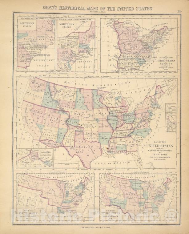 Historic Map - 1876 Dutchess County, New York (N.Y.), Gray'S Historical Maps Of The United States - Vintage Wall Art