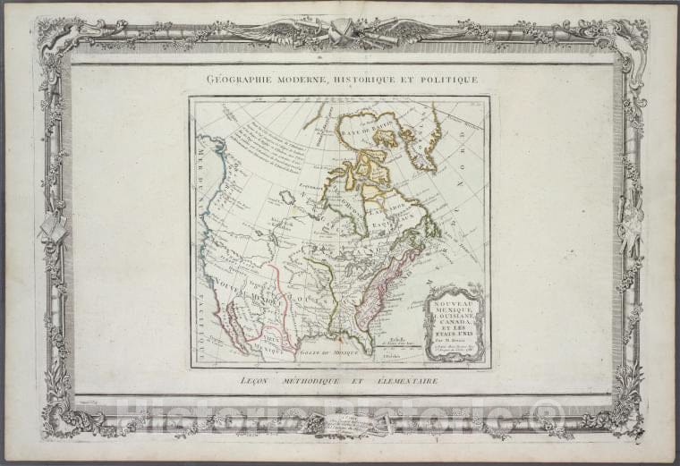 Historic 1786 Map - Nouveau Mexique, Louisiane, Canada, Et Les Etats Unis - North America - Charts And Maps - Vintage Wall Art