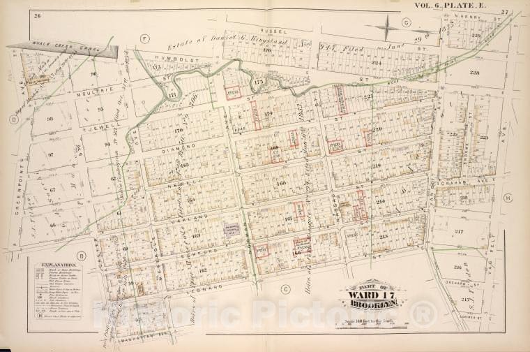 Historic Map - 1880 Brooklyn (New York, N.Y.), Whale Creek Canal, Humboldt Norman, Russell Van Cott, N.Henry Van Pelt, Lorimer Leonard Meserole, Manhattan, C - Vintage Wall Art