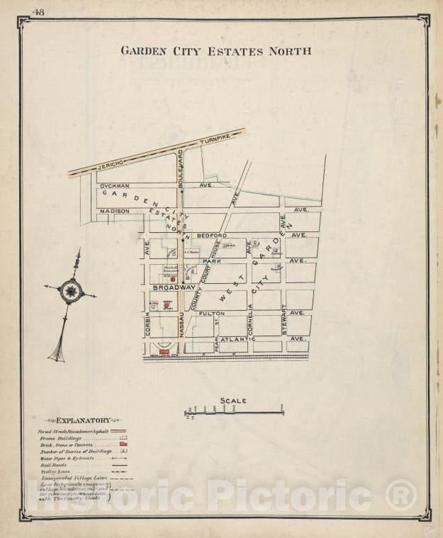 Historic Map - Garden City Estates North - Nassau County (N.Y.)- New York (State) - Nassau County - Vintage Wall Art