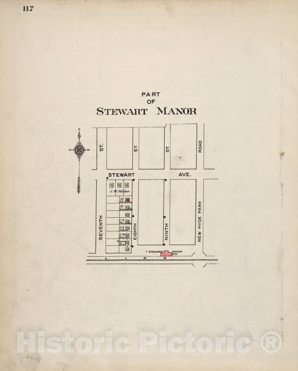 Historic Map - Part Of Stewart Manor - Nassau County (N.Y.)- New York (State) - Nassau County - Vintage Wall Art