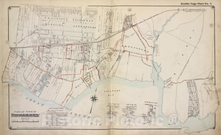 Historic 1915 Map - Part Of Town Of Brookhaven - Suffolk County (N.Y.Atlas Of Suffolk County, Long Island, New York - Vintage Wall Art