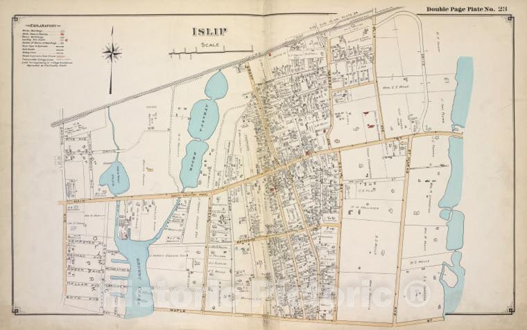 Historic 1915 Map - Islip - Suffolk County (N.Y.Atlas Of Suffolk County, Long Island, New York - Vintage Wall Art