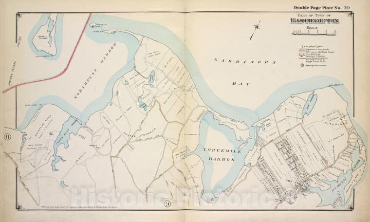 Historic 1915 Map - Part Of Town Of Easthampton - Suffolk County (N.Y.Atlas Of Suffolk County, Long Island, New York - Vintage Wall Art, V2