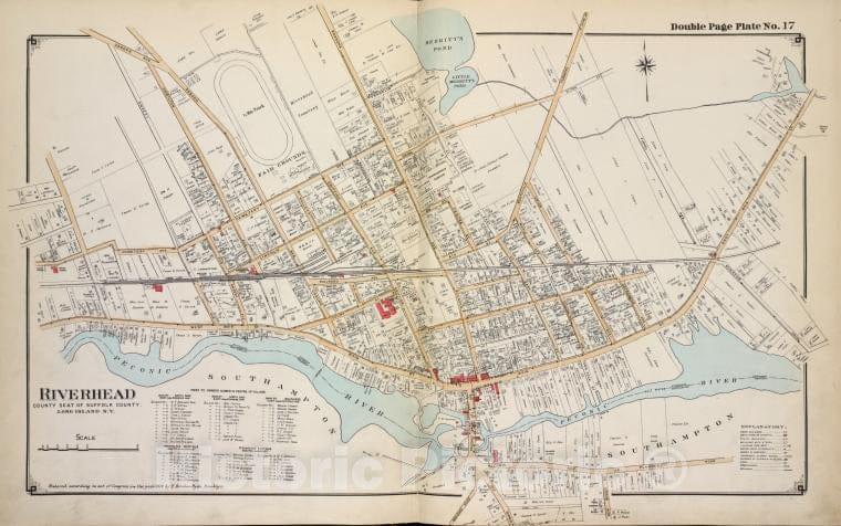 Historic 1915 Map - Riverhead - Suffolk County (N.Y.Atlas Of Suffolk County, Long Island, New York - Vintage Wall Art