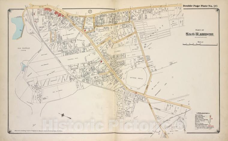 Historic 1915 Map - Part Of Sag Harbor - Suffolk County (N.Y.Atlas Of Suffolk County, Long Island, New York - Vintage Wall Art