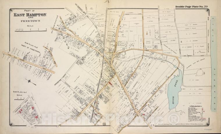 Historic 1915 Map - Part Of East Hampton And Freetown - Suffolk County (N.Y.Atlas Of Suffolk County, Long Island, New York - Vintage Wall Art