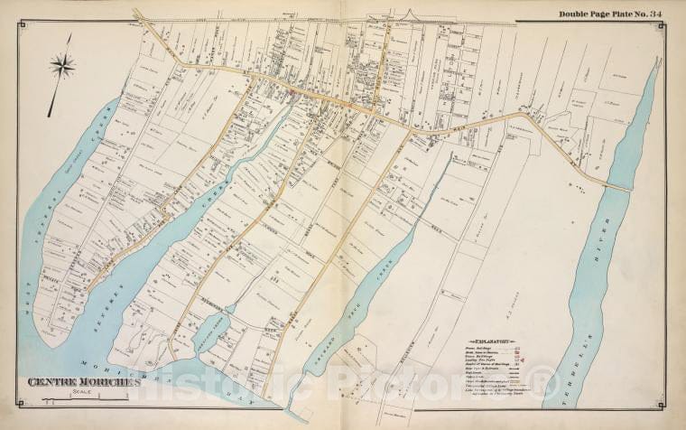 Historic 1915 Map - Centre Moriches - Suffolk County (N.Y.Atlas Of Suffolk County, Long Island, New York - Vintage Wall Art