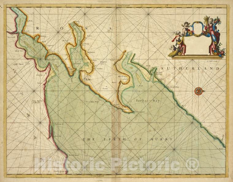 Historic 1702 Map - [Moray Firth And Sutherland, Scotland] - Vintage Wall Art