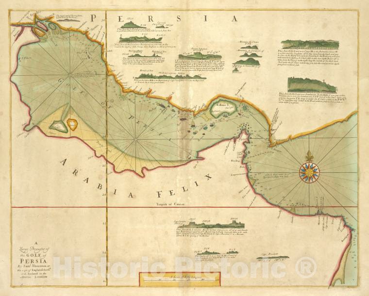 Historic Map - 1702 A Large Draught Of The Golf Of Persia - Vintage Wall Art