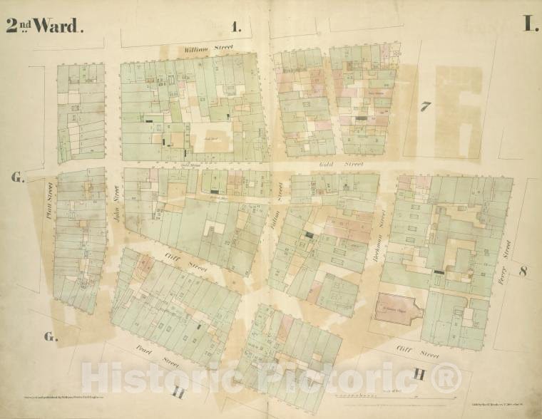 Historic Map - [2Nd Ward. Plate: I Map Bounded By William Street, Beekman Stree - Atlases Of New York Cityof The City Of New York [1855] - Vintage Wall Art