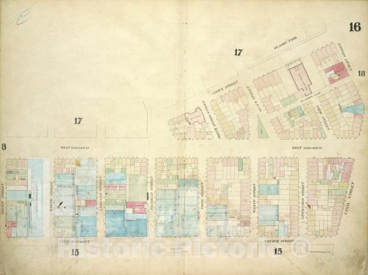 Historic Map - [Plate 16: Map Bounded By West Broadway, Varick Street, Laight S - Atlases Of New York Cityof The City Of New-York [1857-1862] - Vintage Wall Art