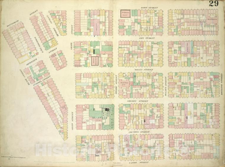 Historic Map - [Plate 29: Map Bounded By Montgomery Street, Ridge Street, Rivin - Atlases Of New York Cityof The City Of New-York [1857-1862] - Vintage Wall Art