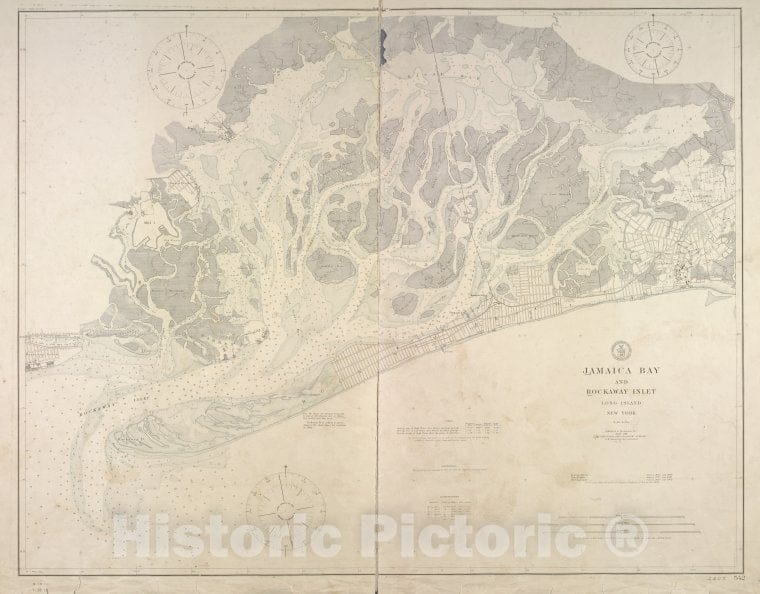 Historic 1911 Map - Jamaica Bay And Rockaway Inlet, Long Island, New York. - Vintage Wall Art