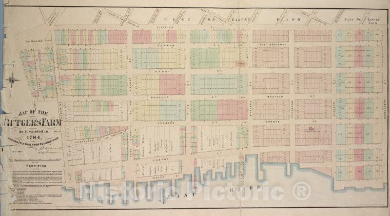 Historic 1874 Map - Map Of The Rutger'S Farm As It Existed In 1784 - New York (State) - New Yorkmaps Of New York City And State - Manhattan - Vintage Wall Art