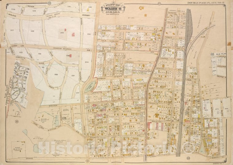 Historic Map - 1907 Queens, Sub Plan; Formerly Town Of Flushing 3Rd Ward; [Grand Ave, Black Stump Road, Charlecote - Vintage Wall Art