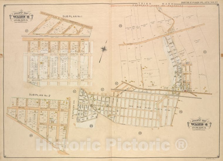 Historic Map - 1907 Queens, Sub Plan No. 1; [Hempstead And Jamaica Plank Road, Howard Ave, Clifford Ave, Silveira Pl - Vintage Wall Art