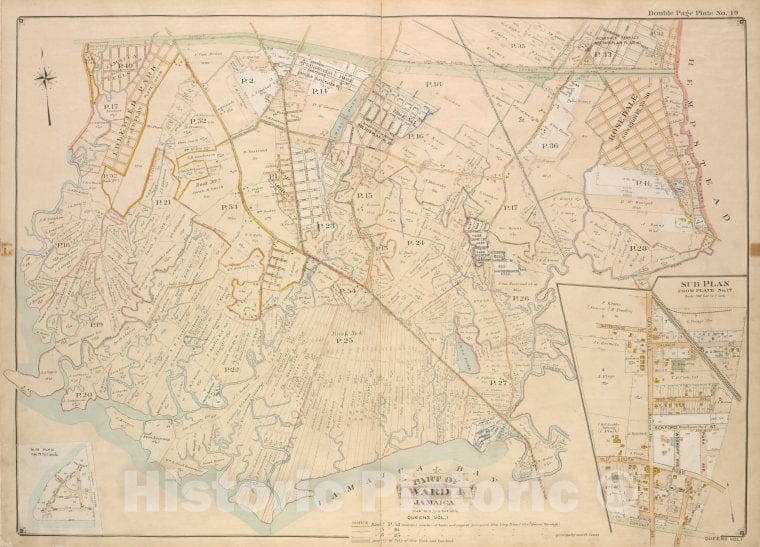 Historic Map - 1907 Queens, New York (N.Y.) Ward 4; Jamaica; [Conduit Long Island R.R, Boundary Line Of The City Of New York; Including Hook Canal Creek, Jamaica Bay - Vintage Wall Art