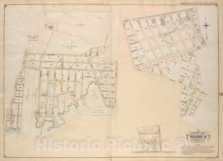 Historic Map - 1907 Queens, New York (N.Y.) Ward 4; Jamaica; [Liberty, Road To Landing, Whitelaw, Arion, Albert, Spritz, Old South Road, Sutter, Vajen Pl, Egbert - Vintage Wall Art