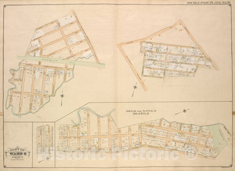 Historic Map - 1907 Queens, New York (N.Y.) Ward 4; Jamaica; [Broadway Turnpike, Vermont Way, Tennessee Way, Dakota Way, Oregon Way, Idaho, Wyoming, Virginia Way - Vintage Wall Art