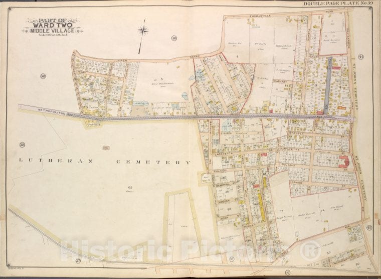 Historic Map - 1908 Queens, Ward Two Middle Village, Juniper Swamp Road, Furmanville Road, Dry Harbor Road, Washington Ave, Cooper Ave, Haverramp St Ford Ave; Fu - Vintage Wall Art