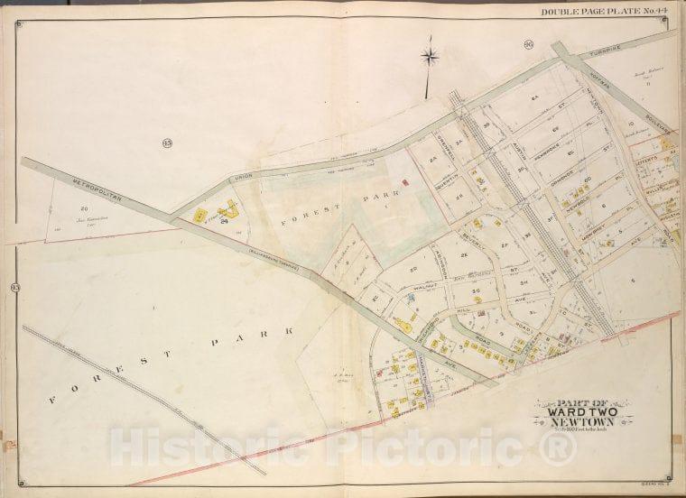 Historic Map - 1908 Queens (New York, N.Y.), Union Turnpike, Hoffman Boulevard, Lefferts Ave, Muller Ave; Augustin Ave, Newtown Road, Boundary Line Between Jamaica - Vintage Wall Art