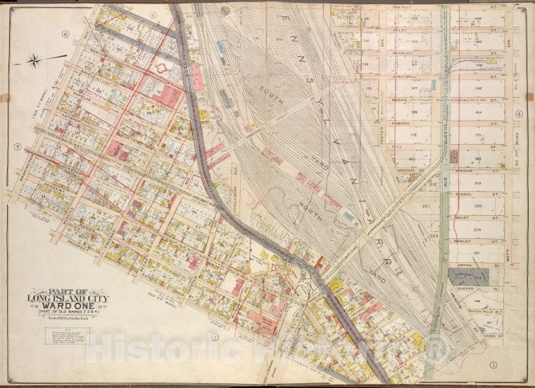 Historic Map - 1908 Queens, Part Of Long Island City Ward One (Part Of Old Ward 2, 3 & 4). [Washington Ave, Webster Ave - Vintage Wall Art