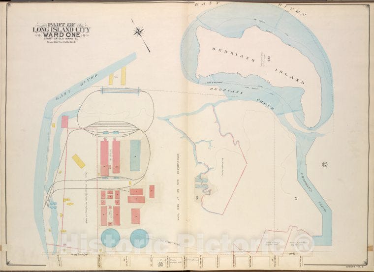 Historic Map - 1908 Queens, Vol. 2, Double Page No. 11; Part Of Long Island City Ward One (Part Of Old Ward 5) - Vintage Wall Art