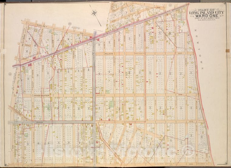 Historic Map - 1903 Queens County, New York (N.Y.) Queens, Long Island City Ward One (Old Wards Four And Five); Albert, Theodore, Purdy, Flushing; Bowery Bay - Vintage Wall Art