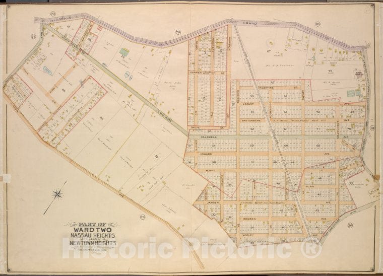 Historic Map - 1903 Queens County, New York (N.Y.), Queens, Ward Two Nassau Heights And Newtown Heights; Grand, Jamaica, Trotting Course Lane; Wooley, Johnson - Vintage Wall Art