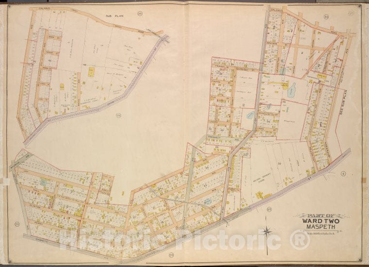 Historic Map - 1903 Queens County, New York (N.Y.) Queens, Ward Two Maspeth; Maurice, Jay, Nielson, Buerman Pl, Hull, Prospect, Linden, Elm, Fulton; Franklin, Fisk - Vintage Wall Art