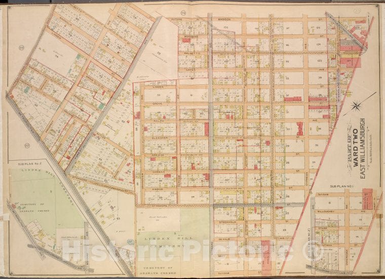 Historic Map - 1903 Queens County, New York (N.Y.) Queens, East Williamsburgh; Putnam, Madison, Boundary Line Between Borough Of Queens And Brooklyn, Suydam - Vintage Wall Art