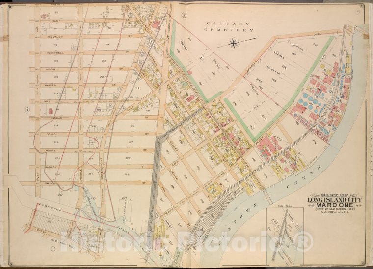 Historic Map - 1903 Queens County, New York (N.Y.) Queens, Long Island City Ward One (Old Wards One And Two); Van Pelt, Greenpoint, Hunters Point, Borden, Bradlay - Vintage Wall Art