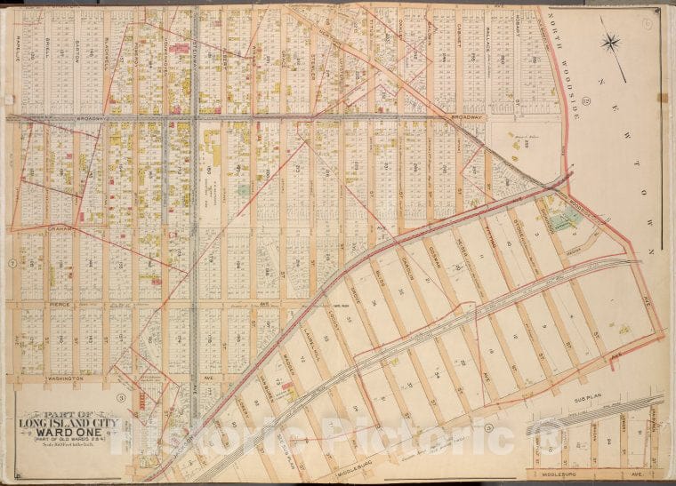 Historic Map - 1903 Queens County, New York (N.Y.), Queens, Long Island City Ward One (Old Wards Two And Four); Jamaica, Old Bowery Bay Road, Woodside, Middleburg - Vintage Wall Art