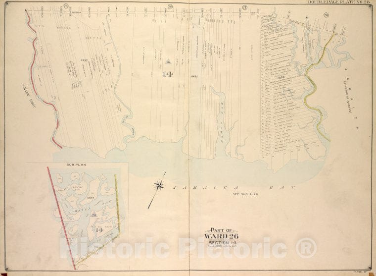 Historic Map - 1905 Brooklyn, (New York, N.Y.),Vandalia Ave, Approximate Boundary Line Brooklyn & Queens; Spring Creek, Jamaica Bay, Fresh First Creek, Boundar - Vintage Wall Art