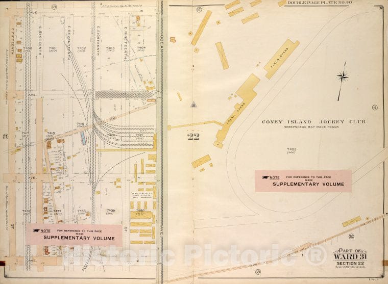 Historic Map - 1907 Brooklyn (New York, N.Y.) Vol. 7, No. 40; Part Of Ward 31, Section 22; [Ave W, Jerome Ave. (Voorhies Lane); Including Ave Z, E. 15Th St.] - Vintage Wall Art