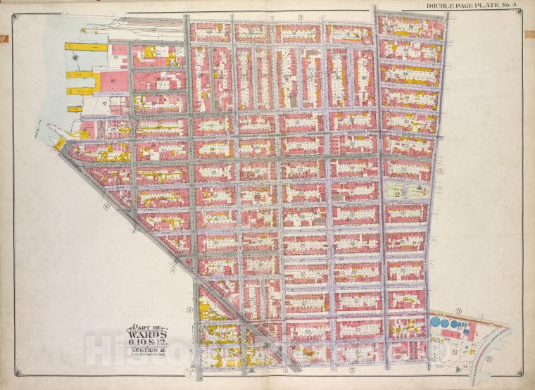 Historic Map - 1916, Brooklyn (New York, N.Y.) Wards 6, 10 & 12; [Baltic St Warren St Smith St 5Th St Gowanus Canal; 7Th St Nelson St Columbia St Hamilton Ave.] - Vintage Wall Art