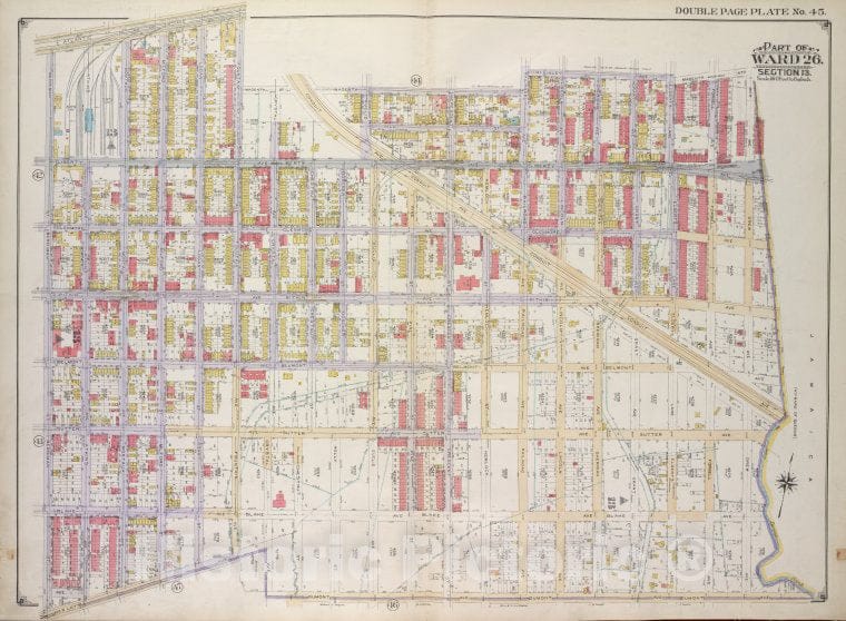 Historic Map - 1916 Brooklyn, (New York, N.Y.),Mckinley (Magenta.), Autumn, Mckinley, Boundary Line Of The Boroughs Of Brooklyn And Queens, Dumont, Cr - Vintage Wall Art