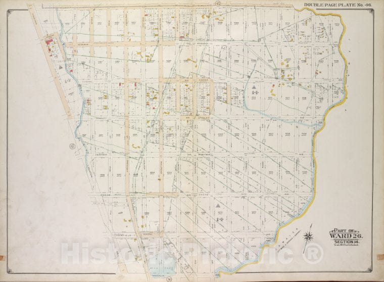 Historic Map - 1916 Brooklyn, (New York, N.Y.), Dumont Ave, Boundary Line Of The Boroughs Of Brooklyn And Queens, Vandalia Ave; Including Crescent St Fairfield - Vintage Wall Art