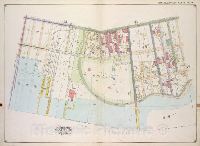 Historic Map - 1916 Brooklyn (New York, N.Y.) Vol. 2, Plate No. 19; Part Of Ward 30, Section 18; [2Nd Ave, Ridge Blvd; Including 74Th St, 60Th St.] - Vintage Wall Art