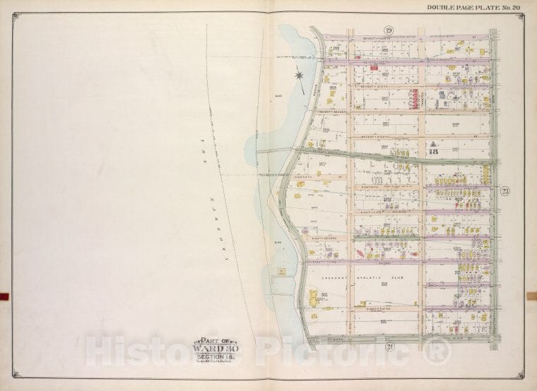 Historic Map - 1916 Brooklyn (New York, N.Y.) Vol. 2, Plate No. 20; Part Of Ward 30, Section 18; [74Th St, Ridge Blvd; Including 86Th St, Shore Road.] - Vintage Wall Art