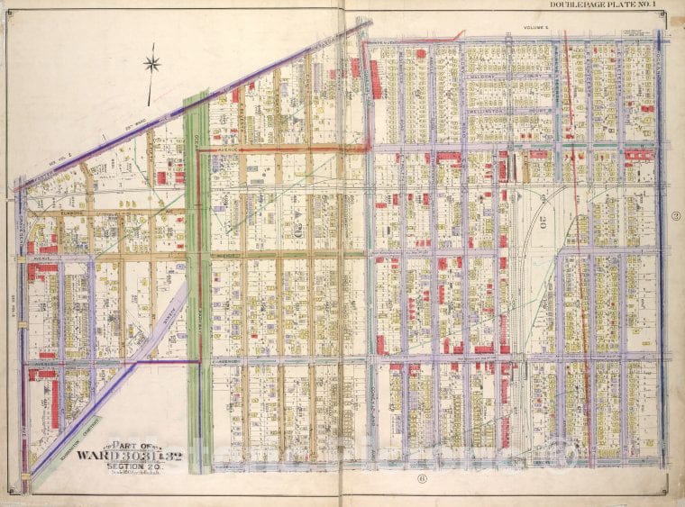 Historic Map - Brooklyn, Vol. 3, Double Page Plate No. 1; Part Of Wards 30, 31 - Brooklyn (New York, N.Y.) - New York (State) - Vintage Wall Art