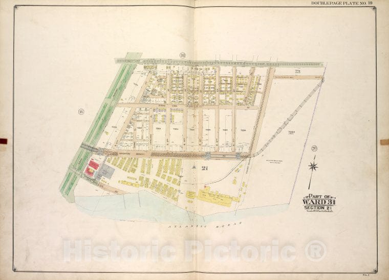 Historic Map - Brooklyn, Vol. 3, Double Page Plate No. 19; Part Of Ward 31, Sec - Brooklyn (New York, N.Y.) - New York (State) - Vintage Wall Art