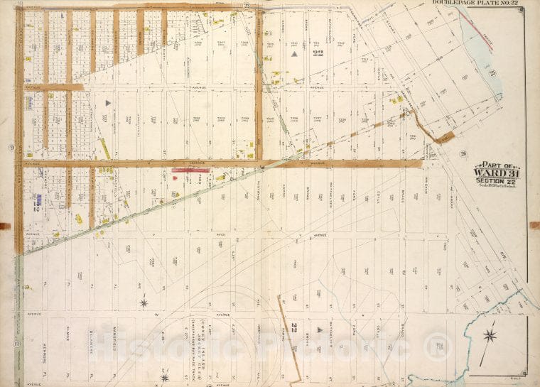 Historic Map - Brooklyn, Vol. 3, Double Page Plate No. 22; Part Of Ward 31, Sec - Brooklyn (New York, N.Y.) - New York (State) - Vintage Wall Art